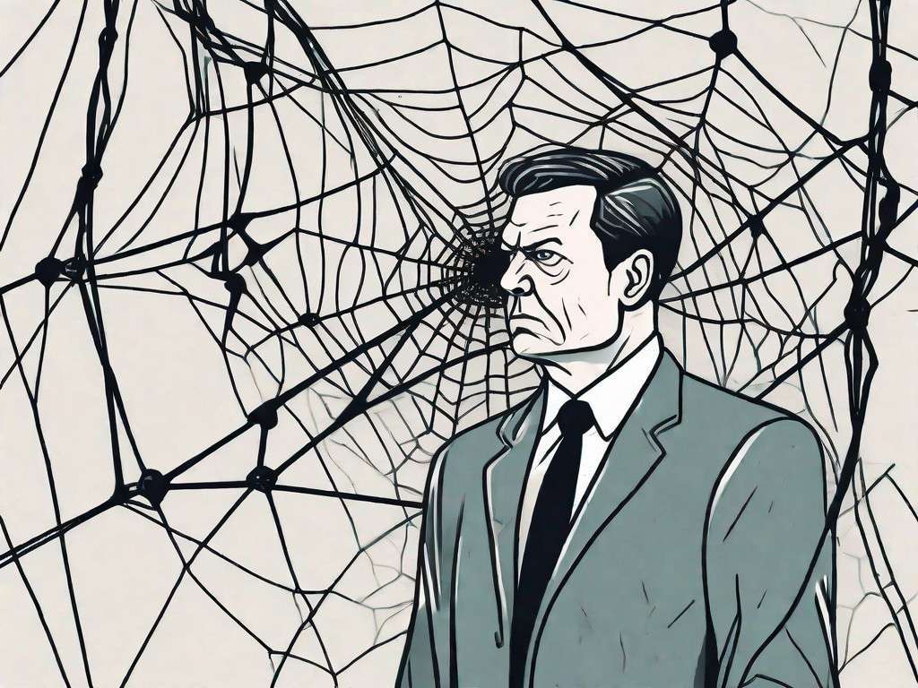 How Narcissists Play the Victim and Twist the Story (The Ultimate Guide) 5 A boss figuratively trapped in a tangled web