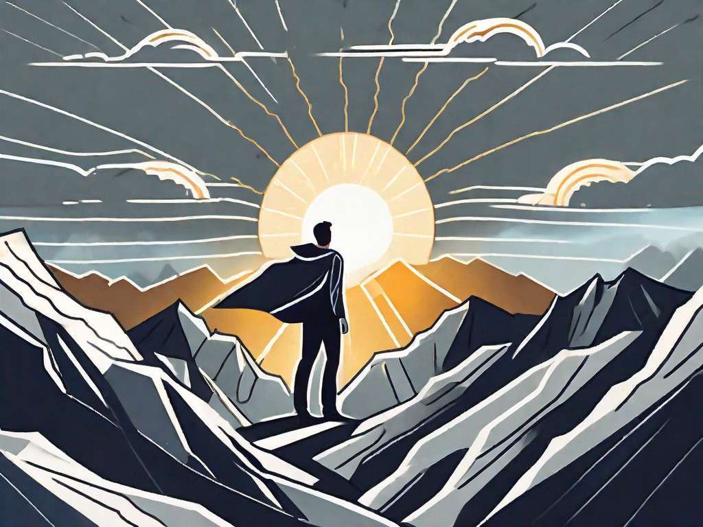 A man standing on top of a mountain