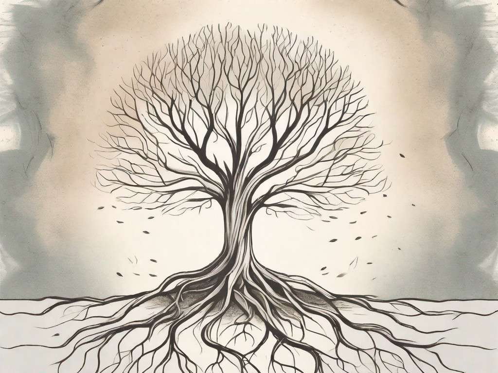 A tree growing tall and strong