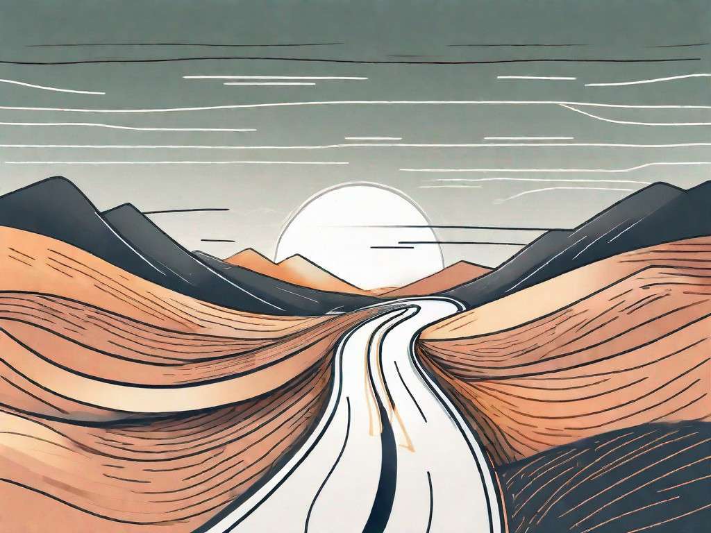 A winding road leading to a bright and promising horizon