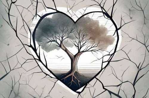 A tree growing out of a cracked heart