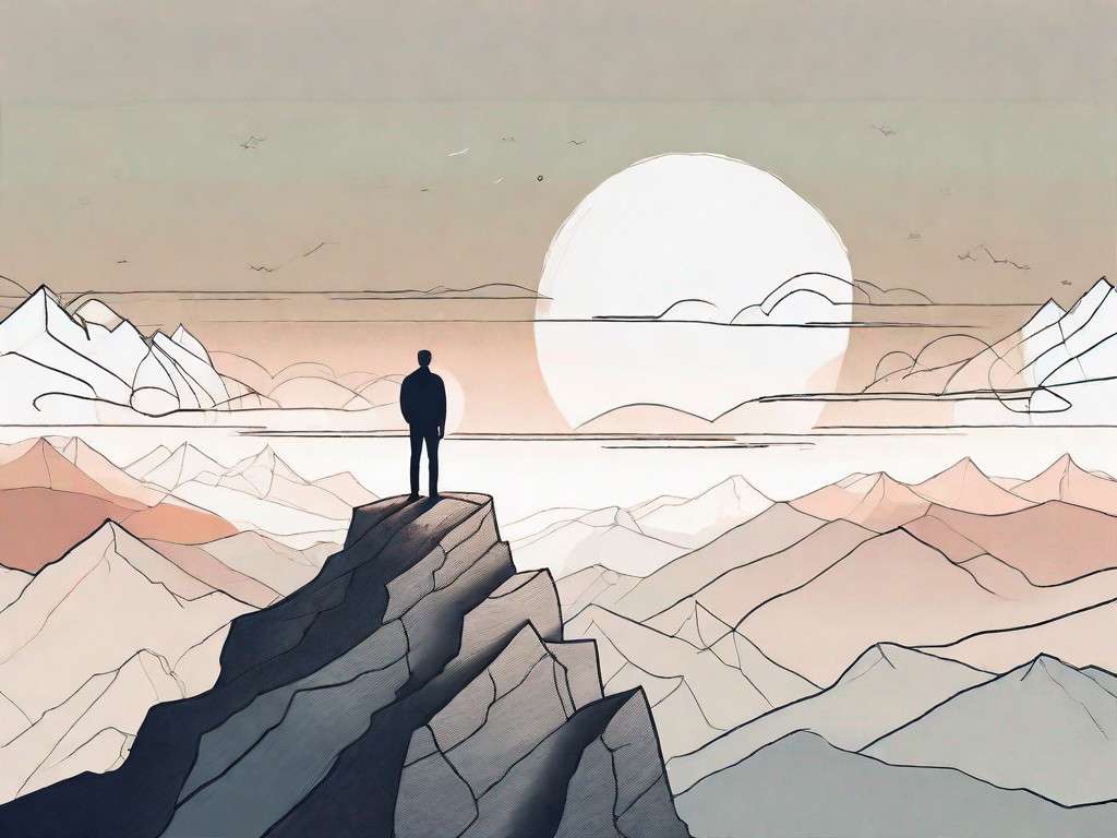 A man standing on a mountaintop