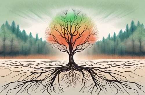 A tree growing in a barren landscape