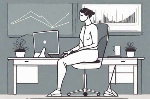 A person sitting at a desk with their legs crossed