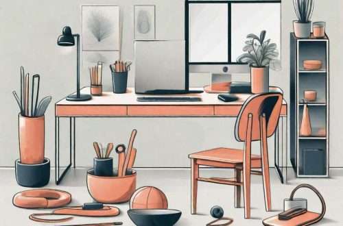 A variety of office objects creatively arranged to resemble different glute exercises