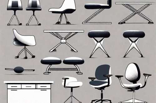 Various office furniture and equipment creatively transformed into glute-toning exercise props