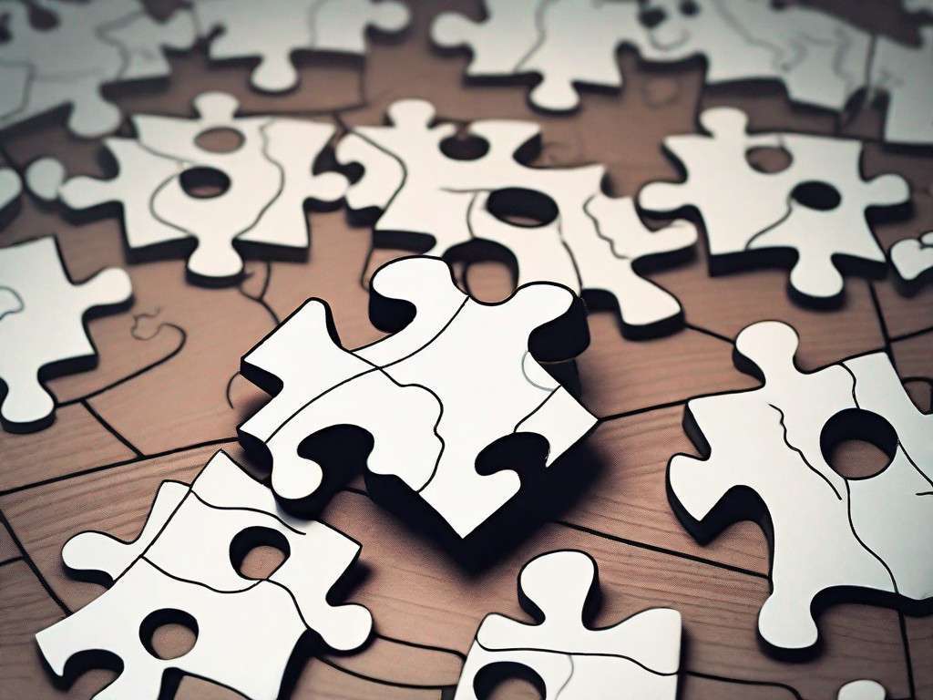 A jigsaw puzzle with a missing piece