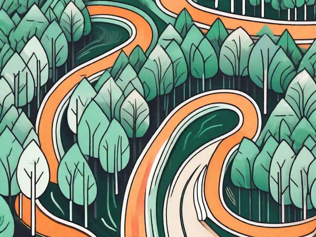 A winding path through a vibrant forest