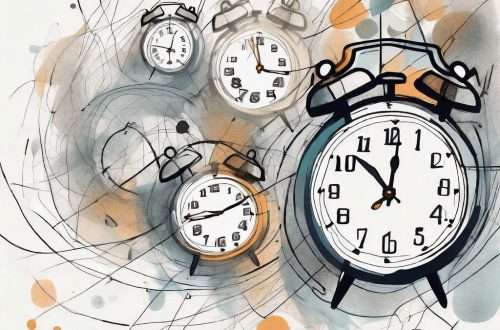 A tangled mess of calendar pages and clocks