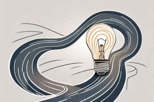 A light bulb with a winding road inside