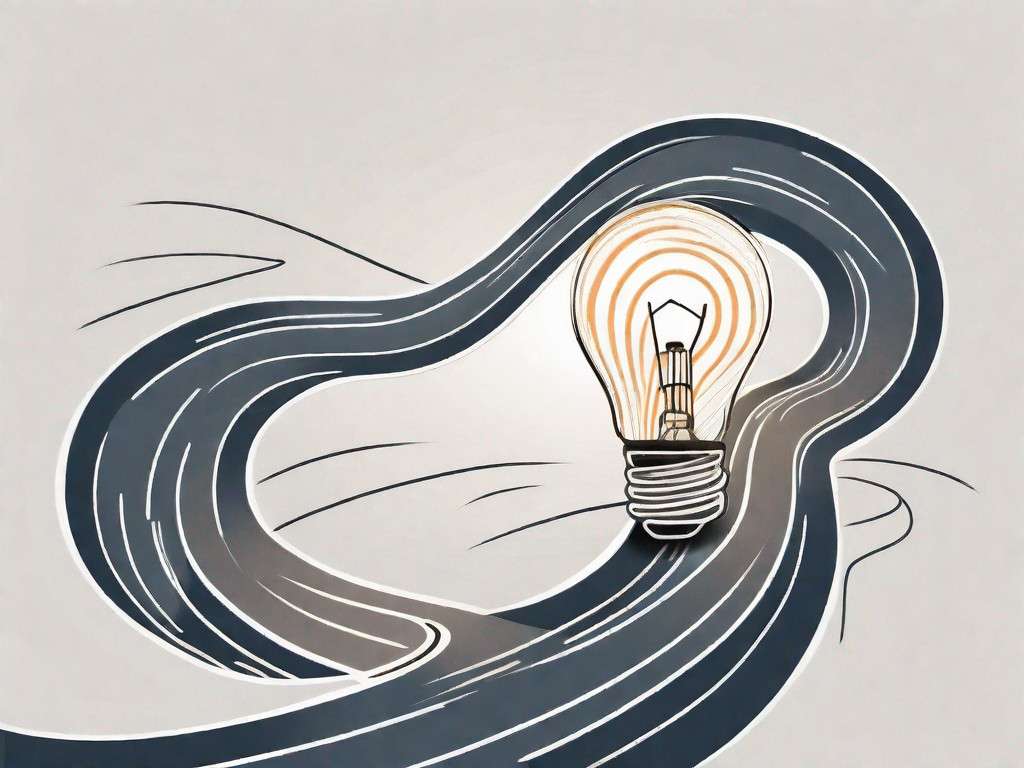 How to Find Innovation for a Breakthrough 1 A light bulb with a winding road inside