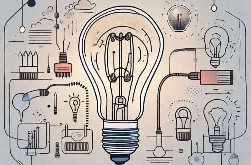 A lightbulb surrounded by a variety of unconventional marketing tools and techniques
