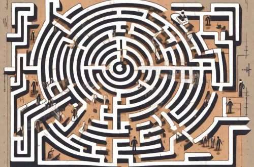 A labyrinth with multiple paths leading to a central point