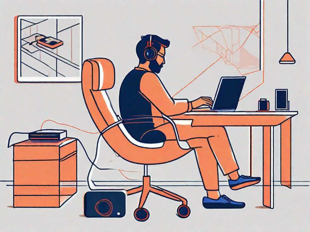 How Can a Footrest Help Reduce Eye Strain? 1 A person sitting at a desk with their feet comfortably resting on a footrest