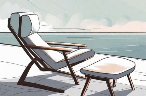 A serene and tranquil scene with a footrest positioned in a peaceful environment