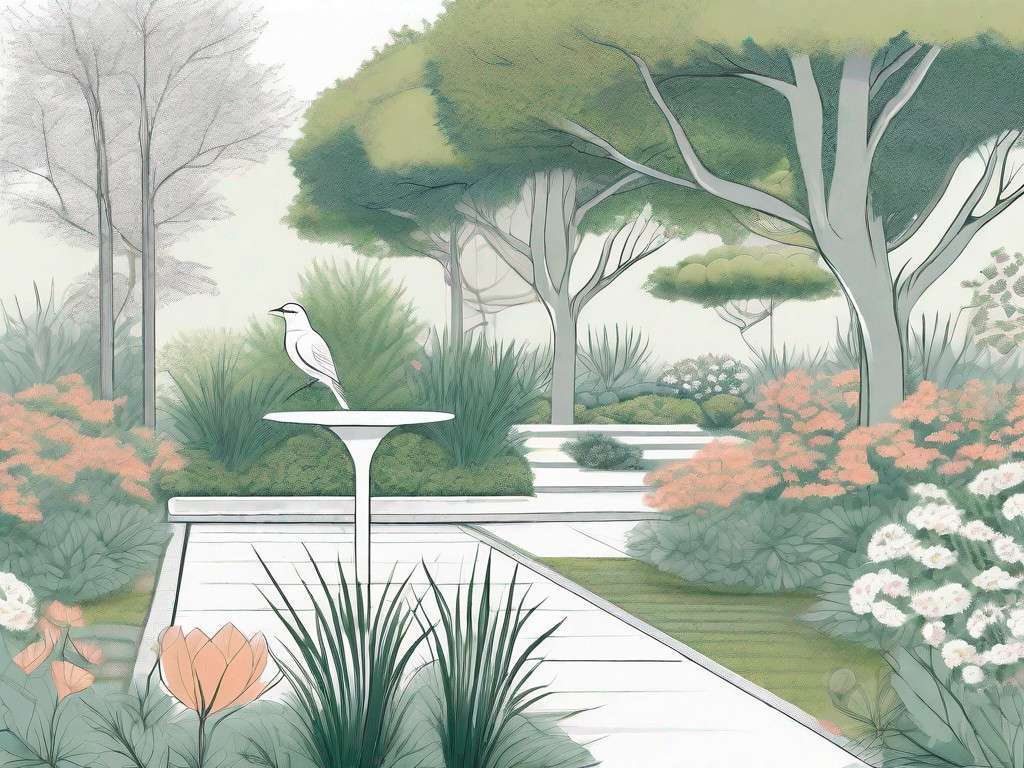 A serene and peaceful garden scene