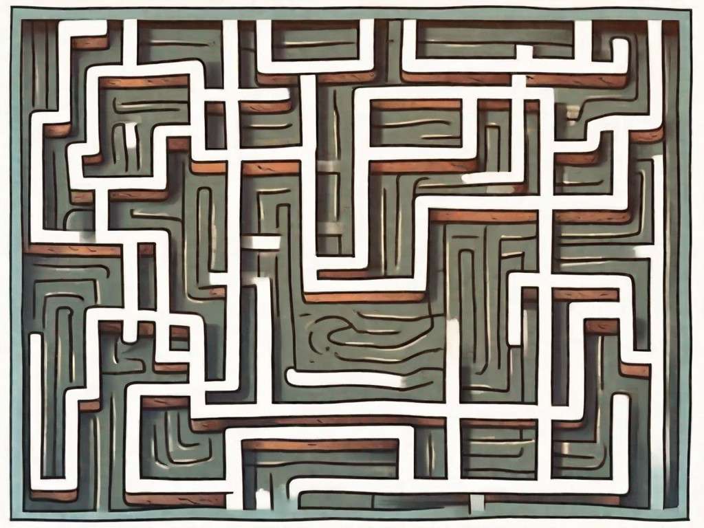 A maze with multiple paths and dead ends