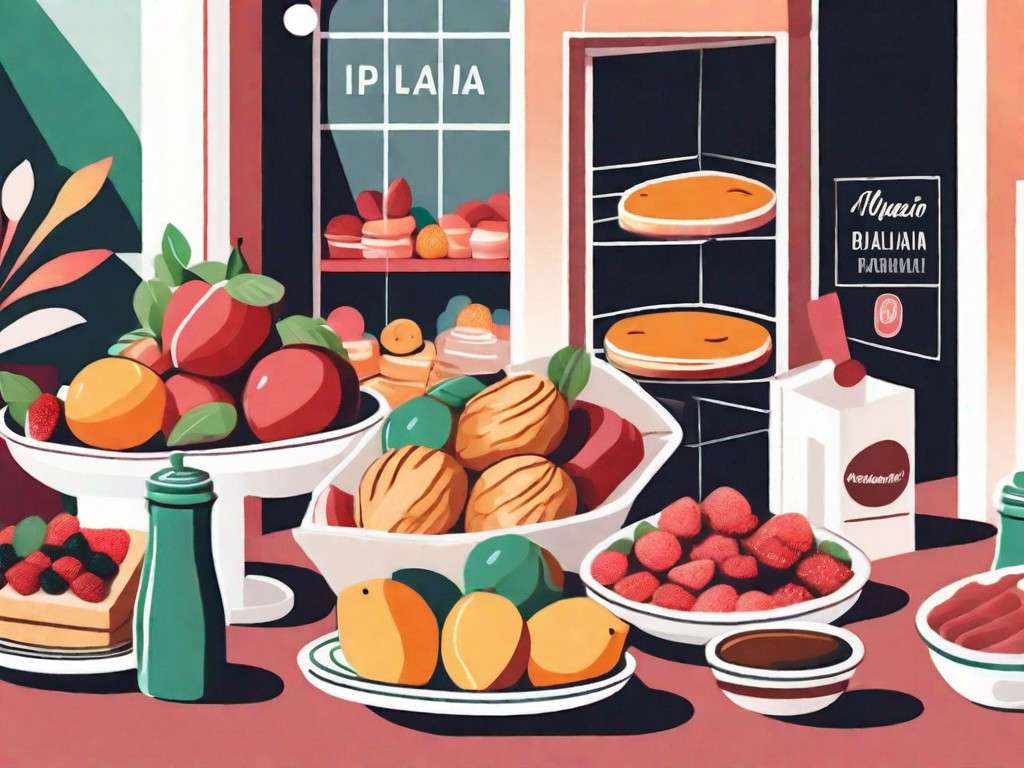 A colorful and vibrant italian marketplace scene