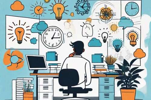 Does Magnesium Supplementation Improve Concentration at Work? 4 A busy office environment with various objects and elements that symbolize improved concentration