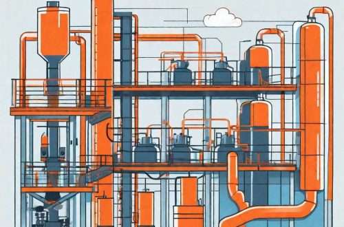 A manufacturing plant with various machines and equipment